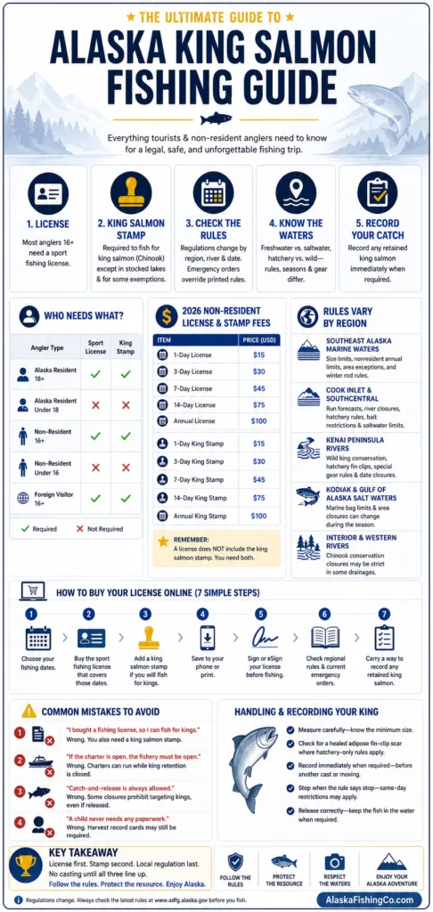 Alaska king salmon fishing guide providing essential tips and safety information for anglers in the region.