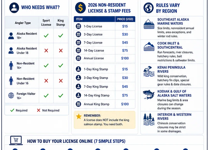 Alaska king salmon fishing guide providing essential tips and safety information for anglers in the region.
