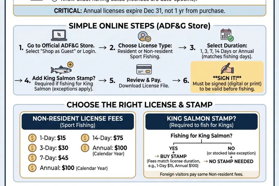 A step-by-step guide on how to buy Alaska fishing license online for a smooth and easy fishing experience.