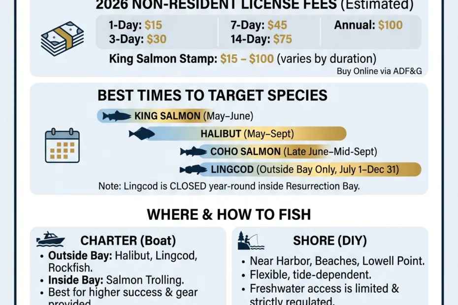 Seward Alaska fishing guide showcasing popular spots and tips for anglers looking to catch local fish varieties.