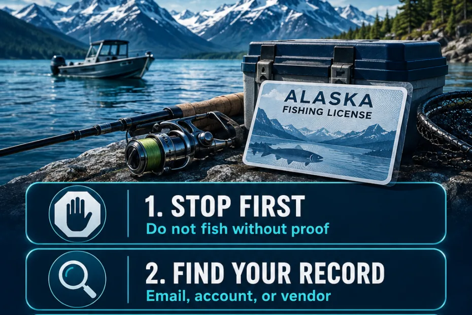 Guide explaining steps to take if you lose your Alaska fishing license and how to replace it easily.